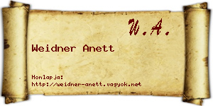 Weidner Anett névjegykártya